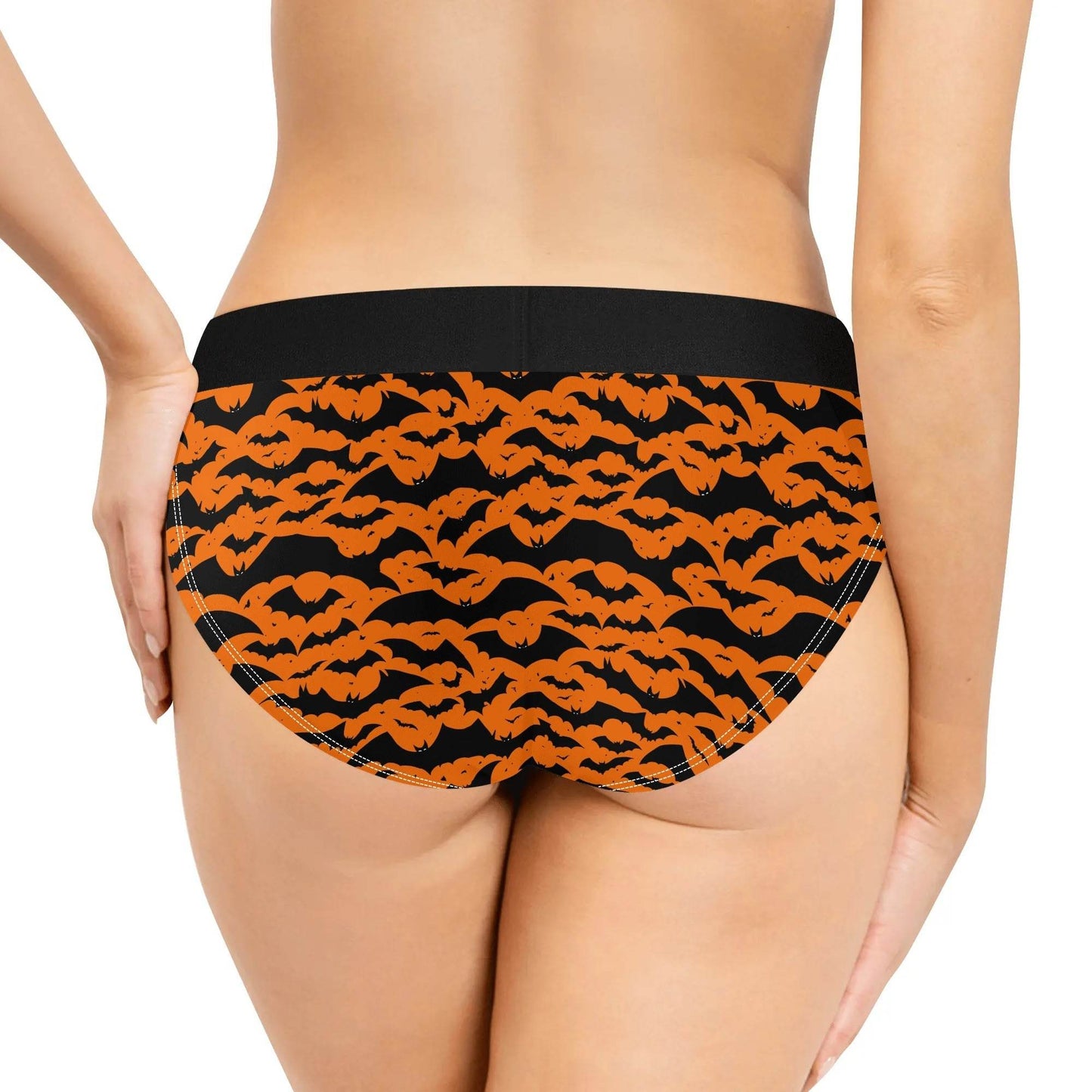 Women's Mid Waisted Halloween Bats Briefs - DeRose Seasonal