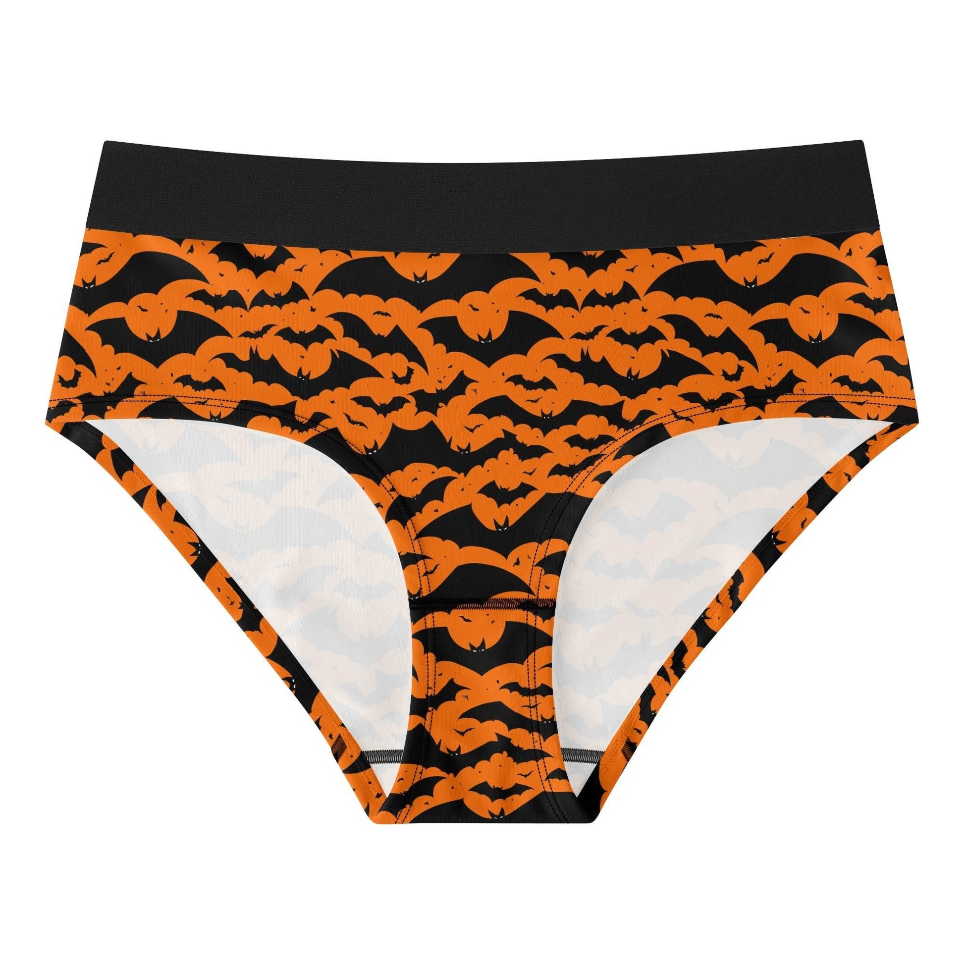 Women's Mid Waisted Halloween Bats Briefs - DeRose Seasonal