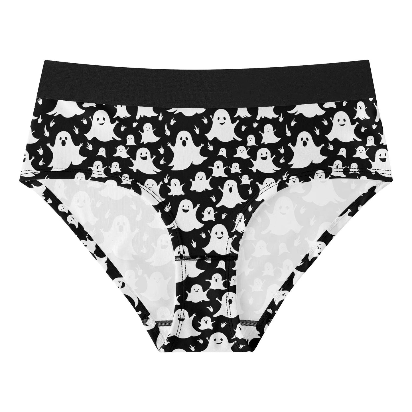 Women's Mid Waisted Spooky Ghost Briefs - DeRose Seasonal