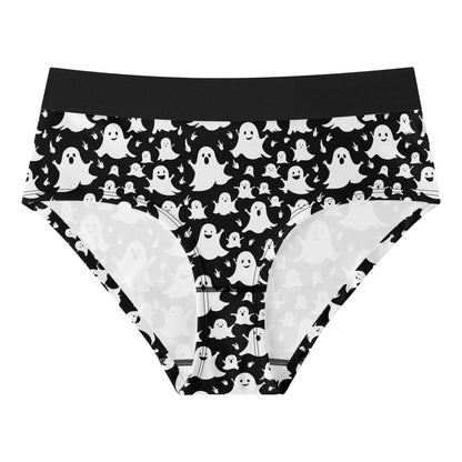 Women's Mid Waisted Spooky Ghost Briefs - DeRose Seasonal