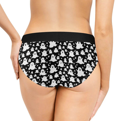 Women's Mid Waisted Spooky Ghost Briefs - DeRose Seasonal
