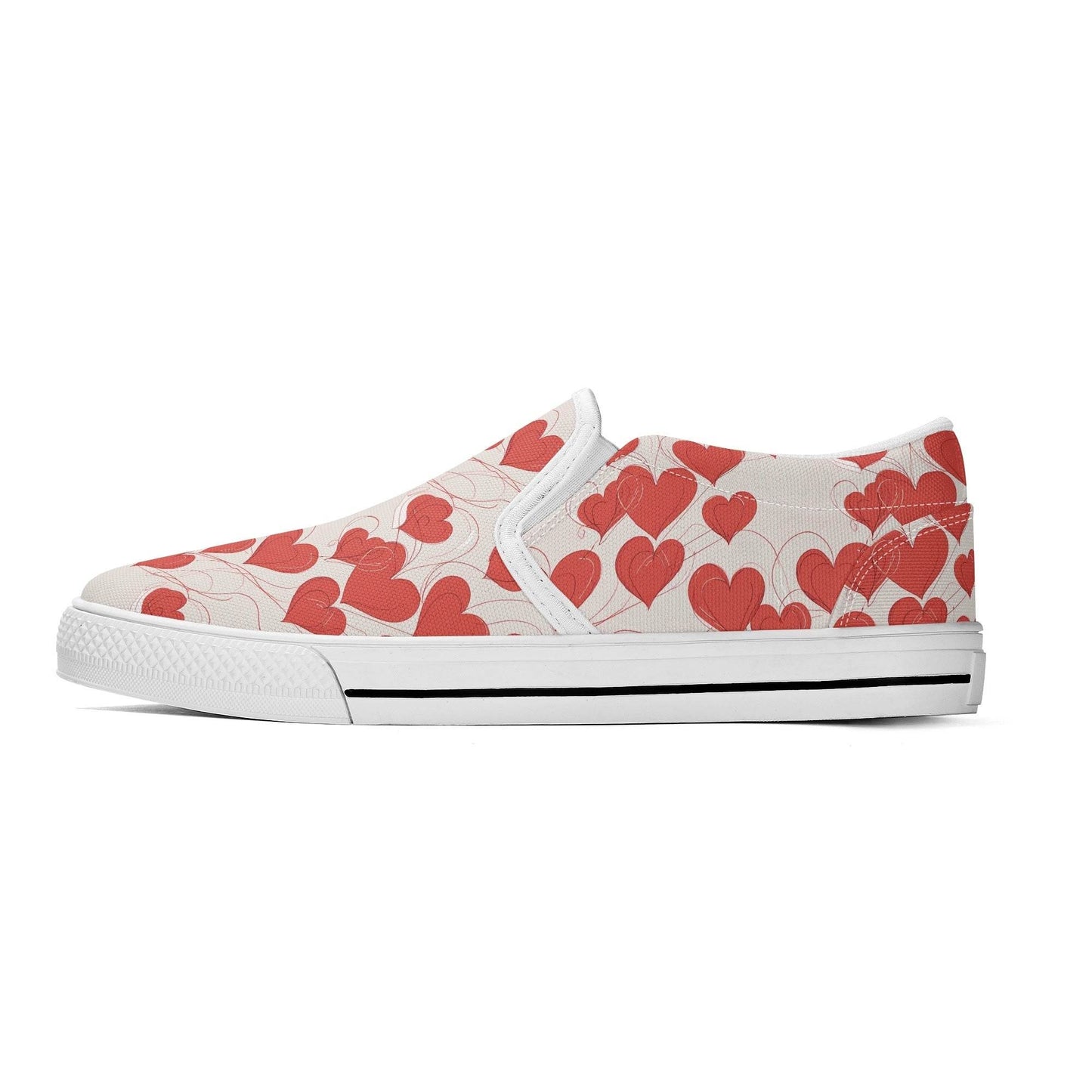 Women's Minimal Hearts Rubber Slip On Shoes - DeRose Seasonal