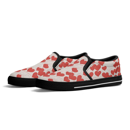 Women's Minimal Hearts Rubber Slip On Shoes - DeRose Seasonal