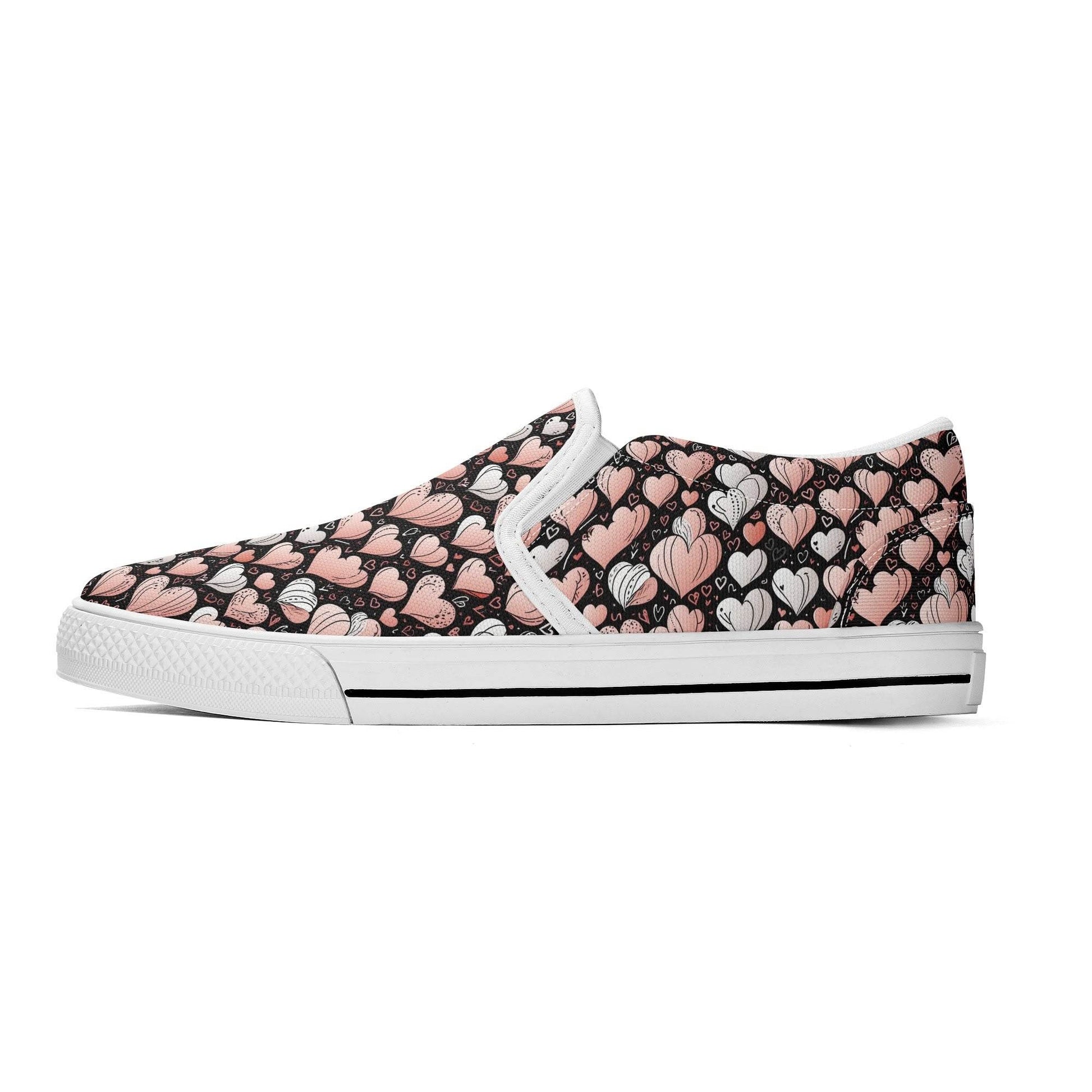 Women's Pink Hearts Rubber Slip On Shoes - DeRose Seasonal