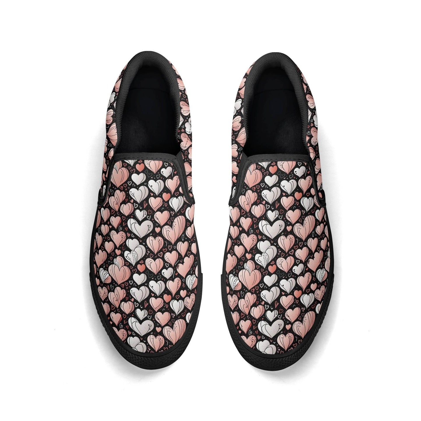 Women's Pink Hearts Rubber Slip On Shoes - DeRose Seasonal