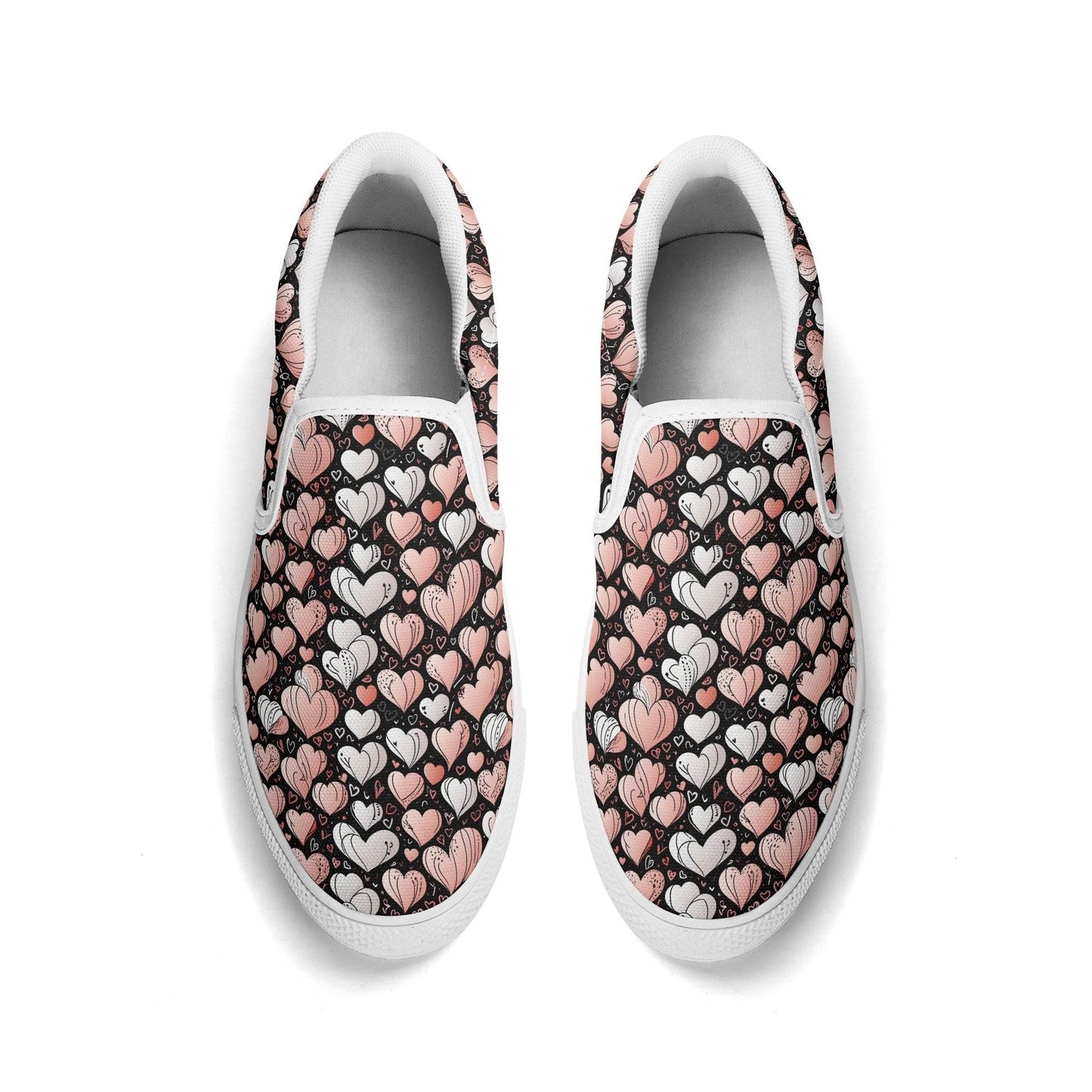 Women's Pink Hearts Rubber Slip On Shoes - DeRose Seasonal