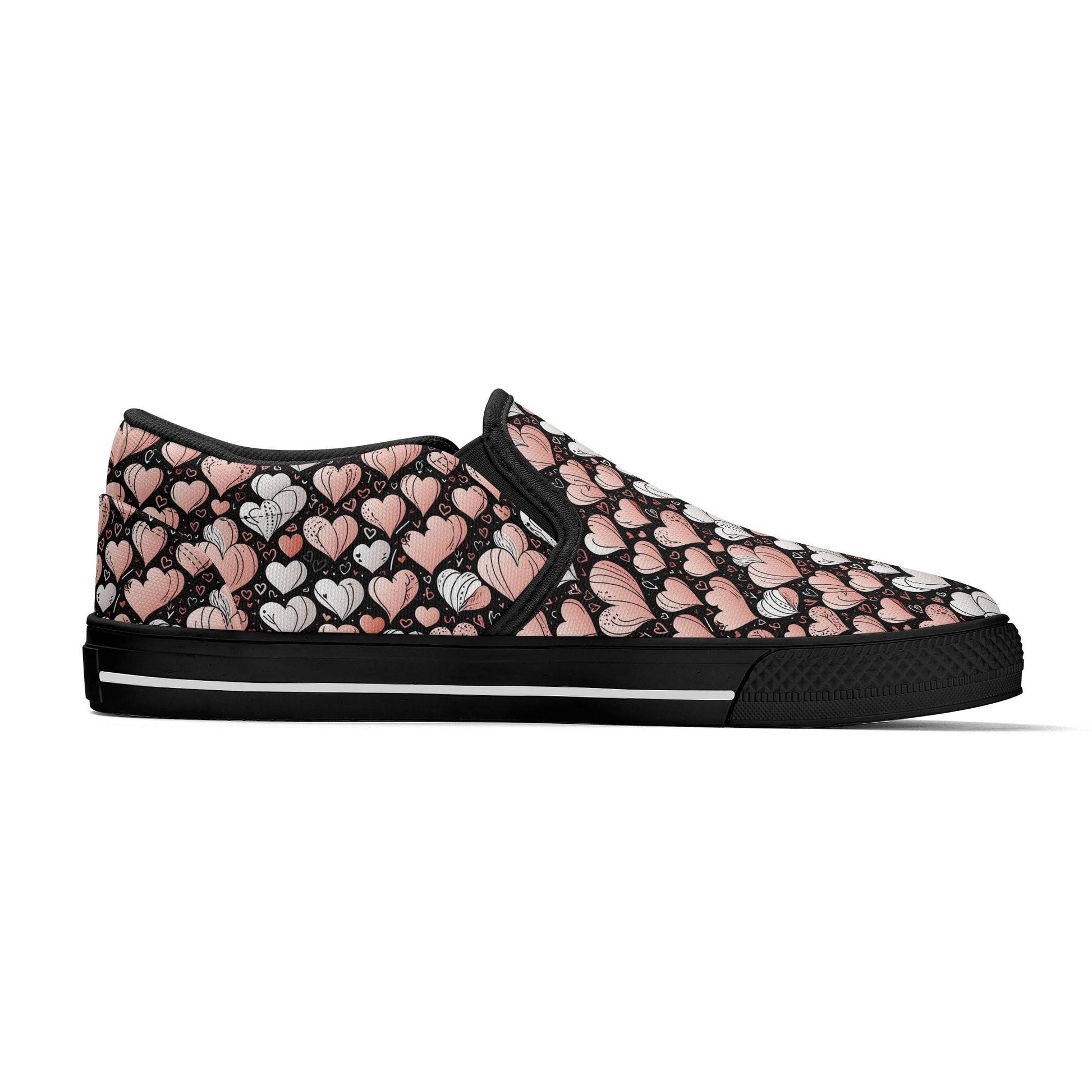 Women's Pink Hearts Rubber Slip On Shoes - DeRose Seasonal