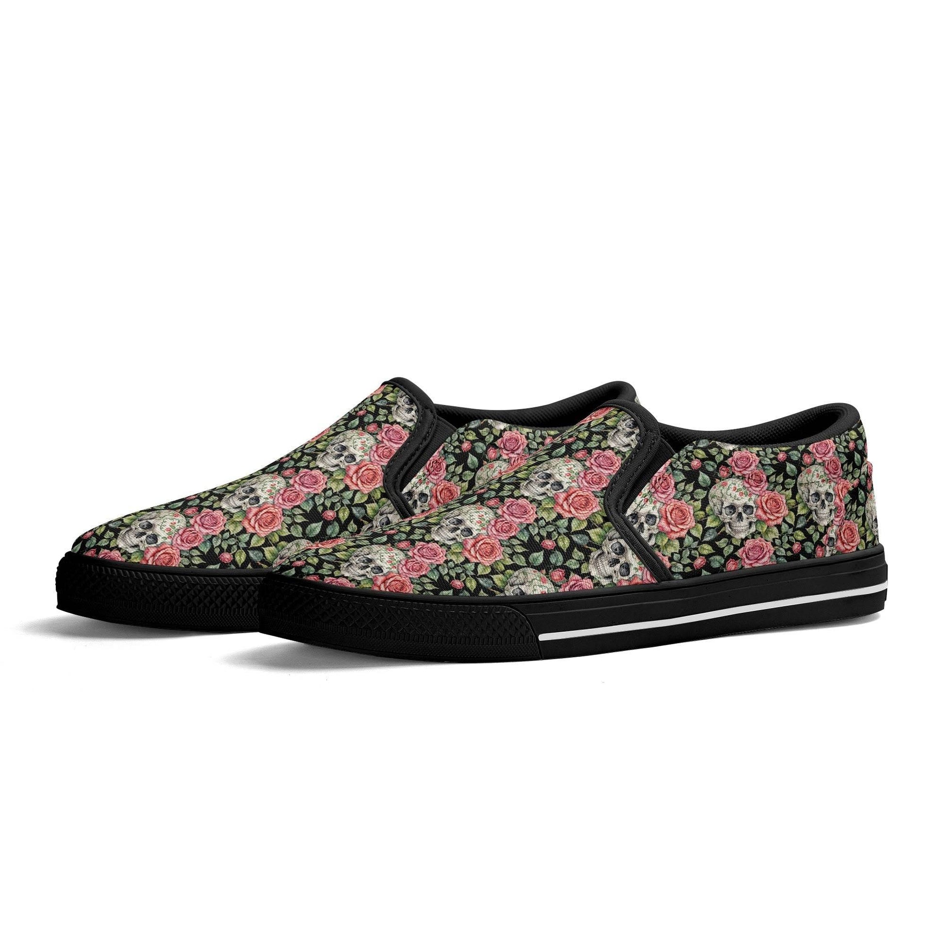 Women's Pink Skull Rubber Slip On Shoes - DeRose Seasonal