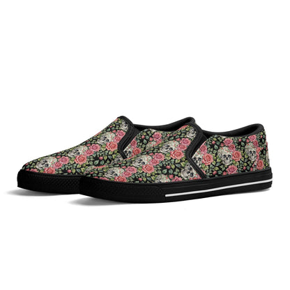 Women's Pink Skull Rubber Slip On Shoes - DeRose Seasonal