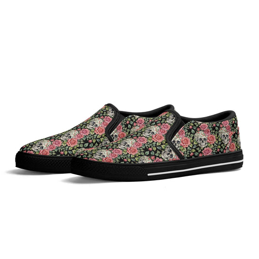 Women's Pink Skull Rubber Slip On Shoes - DeRose Seasonal