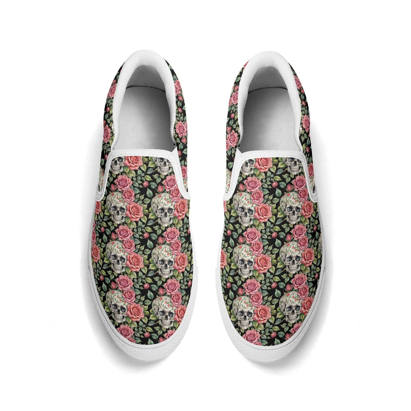 Women's Pink Skull Rubber Slip On Shoes - DeRose Seasonal