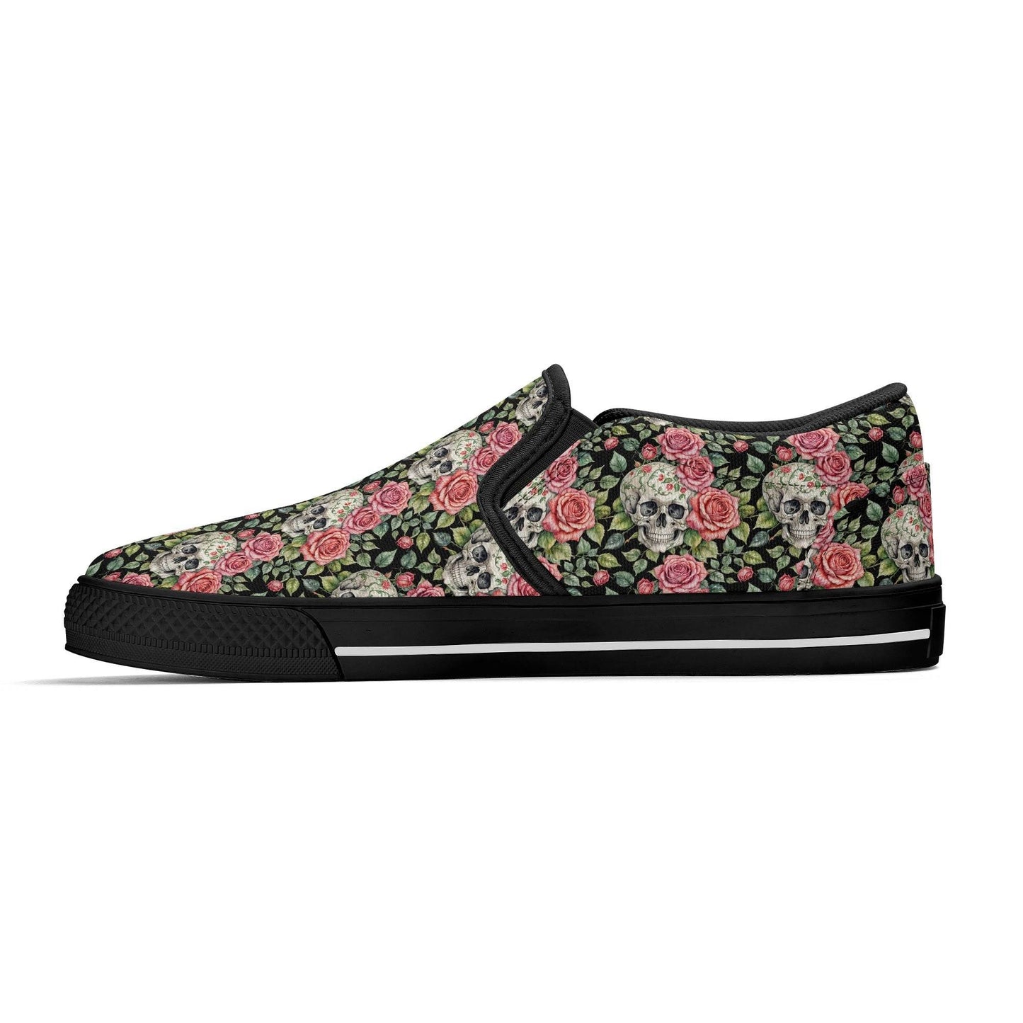 Women's Pink Skull Rubber Slip On Shoes - DeRose Seasonal