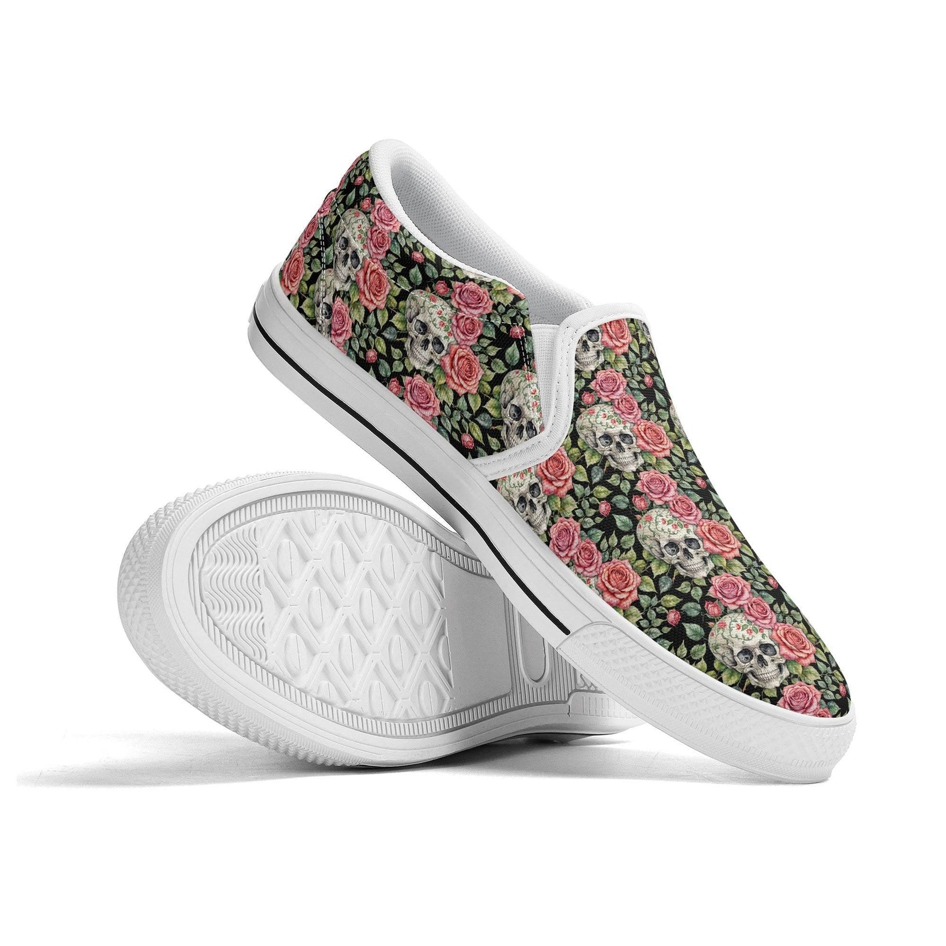 Women's Pink Skull Rubber Slip On Shoes - DeRose Seasonal