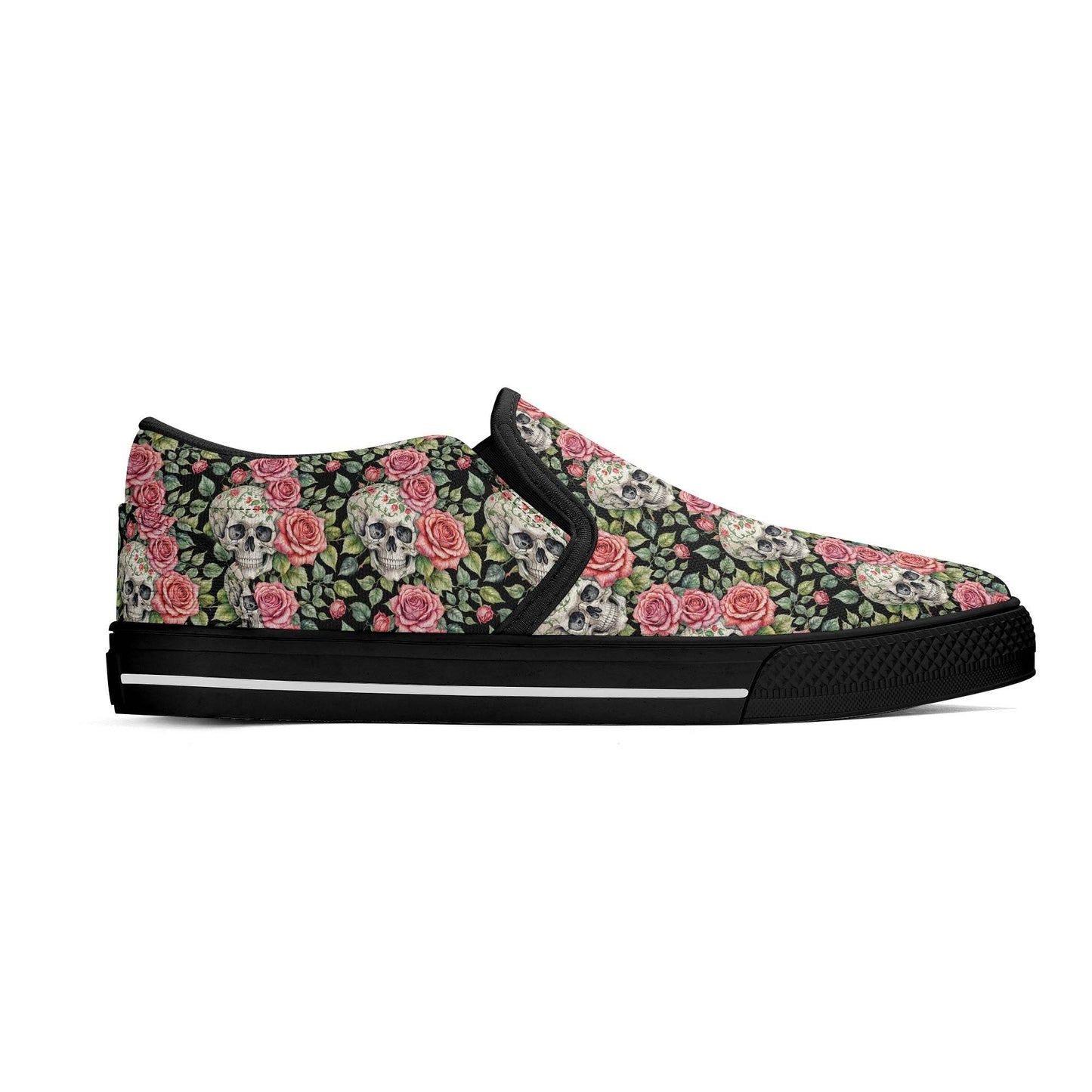 Women's Pink Skull Rubber Slip On Shoes - DeRose Seasonal
