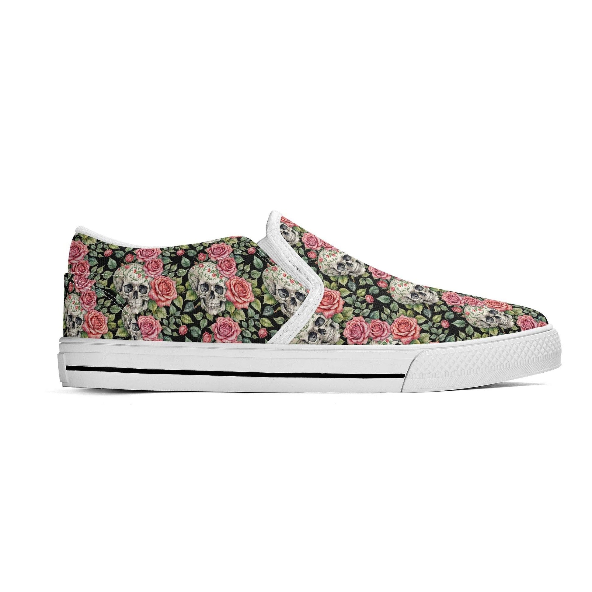 Women's Pink Skull Rubber Slip On Shoes - DeRose Seasonal
