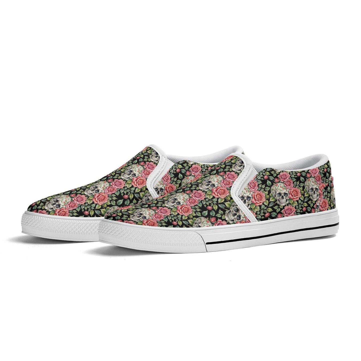 Women's Pink Skull Rubber Slip On Shoes - DeRose Seasonal