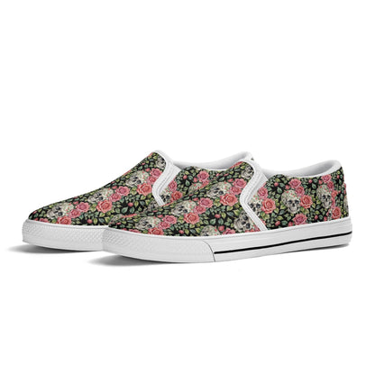 Women's Pink Skull Rubber Slip On Shoes - DeRose Seasonal