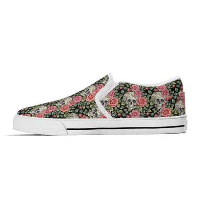 Women's Pink Skull Rubber Slip On Shoes - DeRose Seasonal