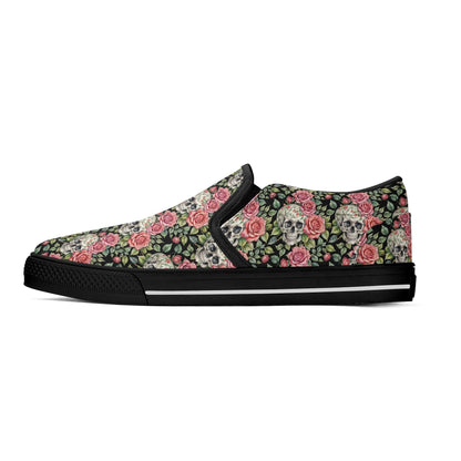 Women's Pink Skull Rubber Slip On Shoes - DeRose Seasonal