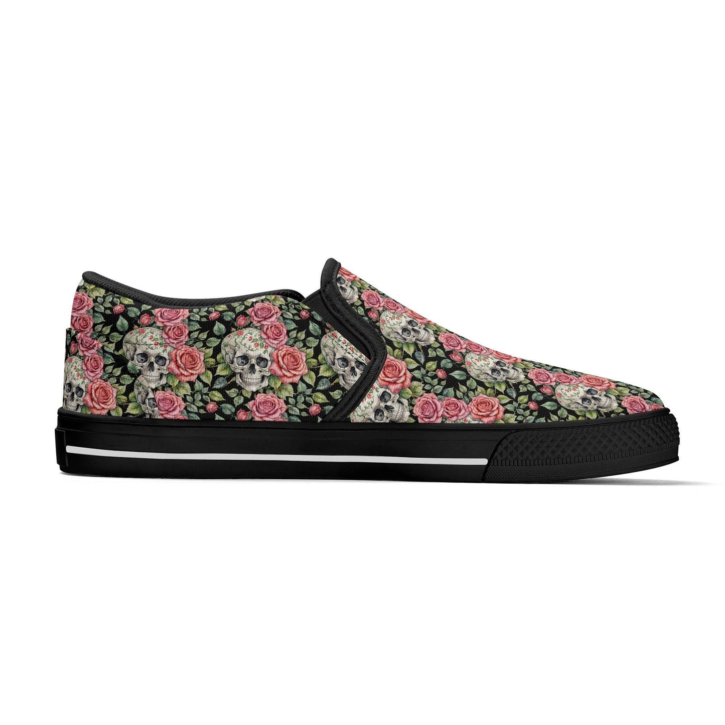 Women's Pink Skull Rubber Slip On Shoes - DeRose Seasonal