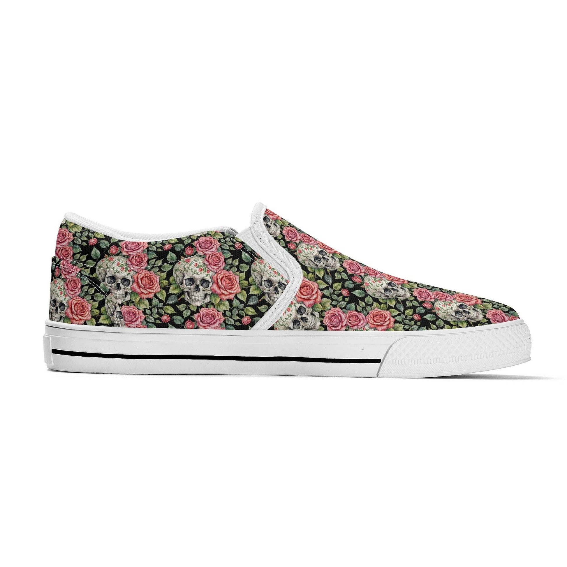 Women's Pink Skull Rubber Slip On Shoes - DeRose Seasonal