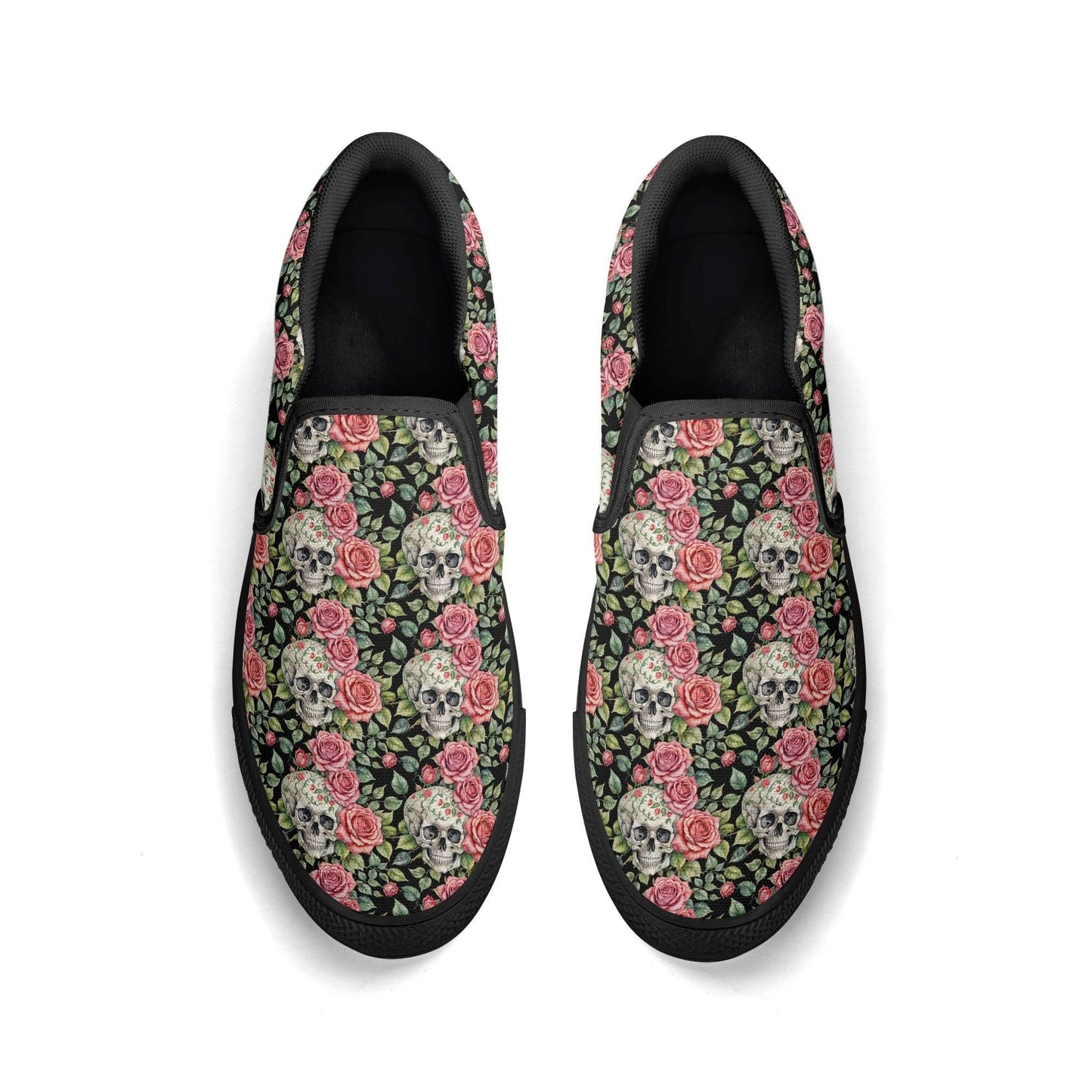 Women's Pink Skull Rubber Slip On Shoes - DeRose Seasonal