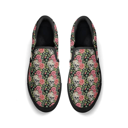 Women's Pink Skull Rubber Slip On Shoes - DeRose Seasonal