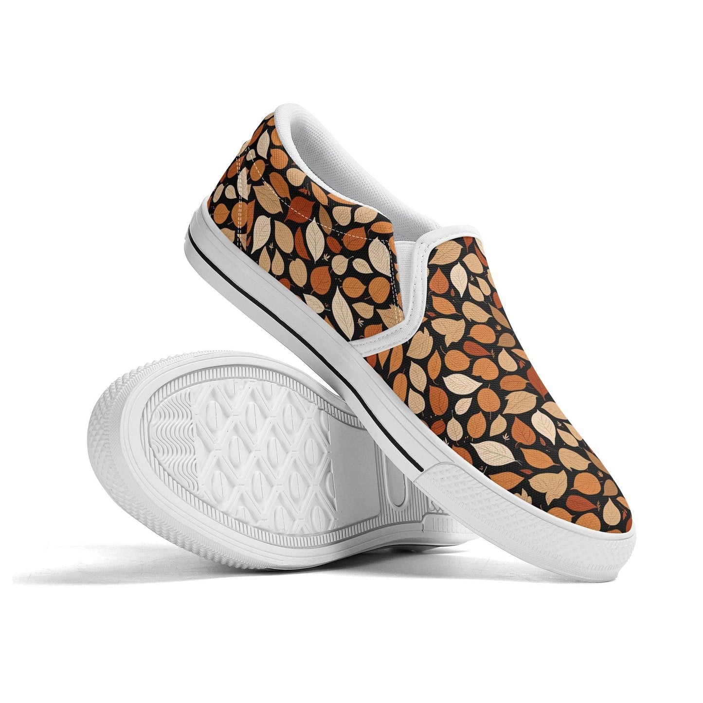 Women's Red Leaves Rubber Slip On Shoes - DeRose Seasonal