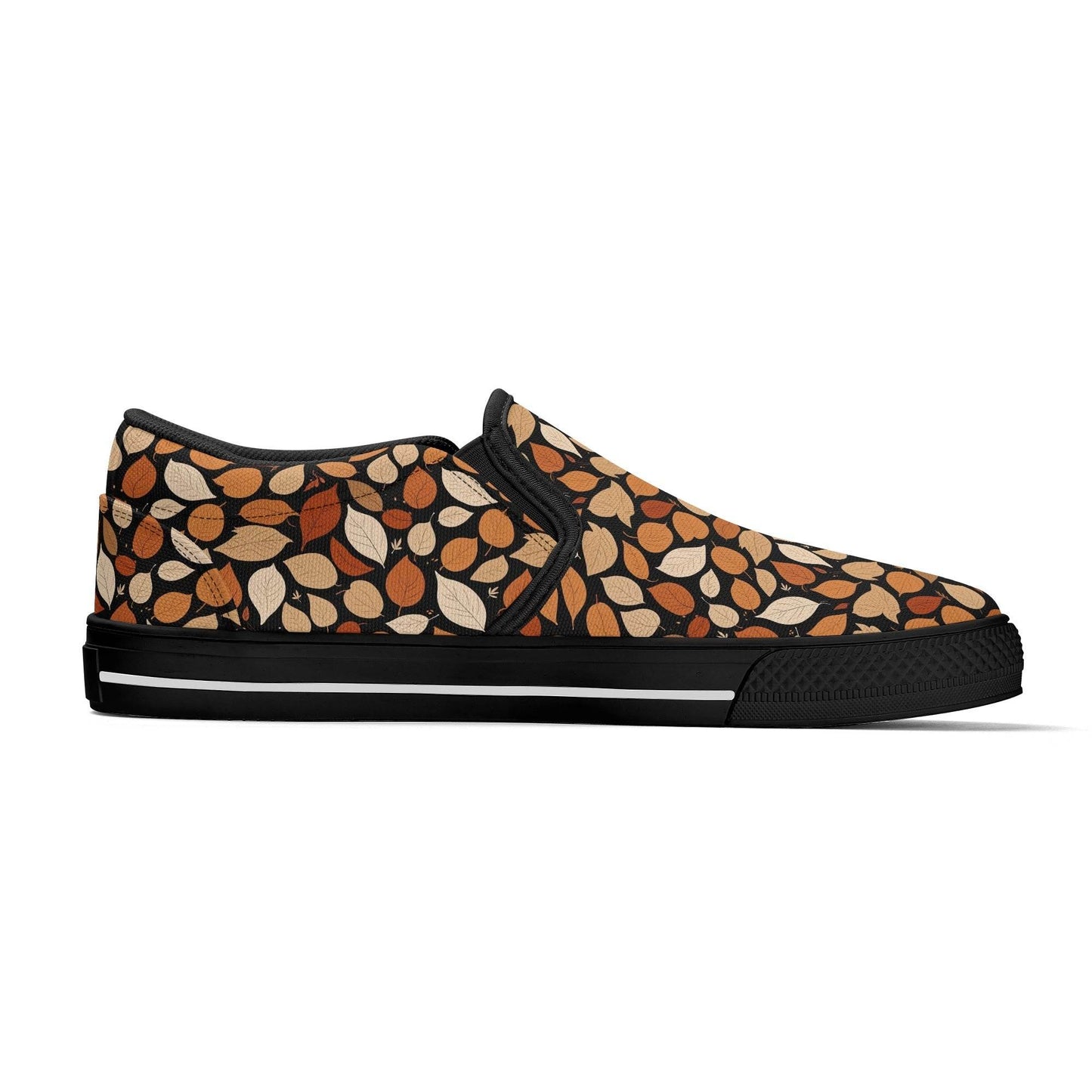 Women's Red Leaves Rubber Slip On Shoes - DeRose Seasonal
