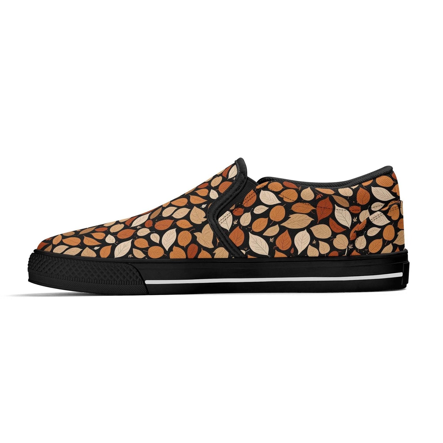 Women's Red Leaves Rubber Slip On Shoes - DeRose Seasonal