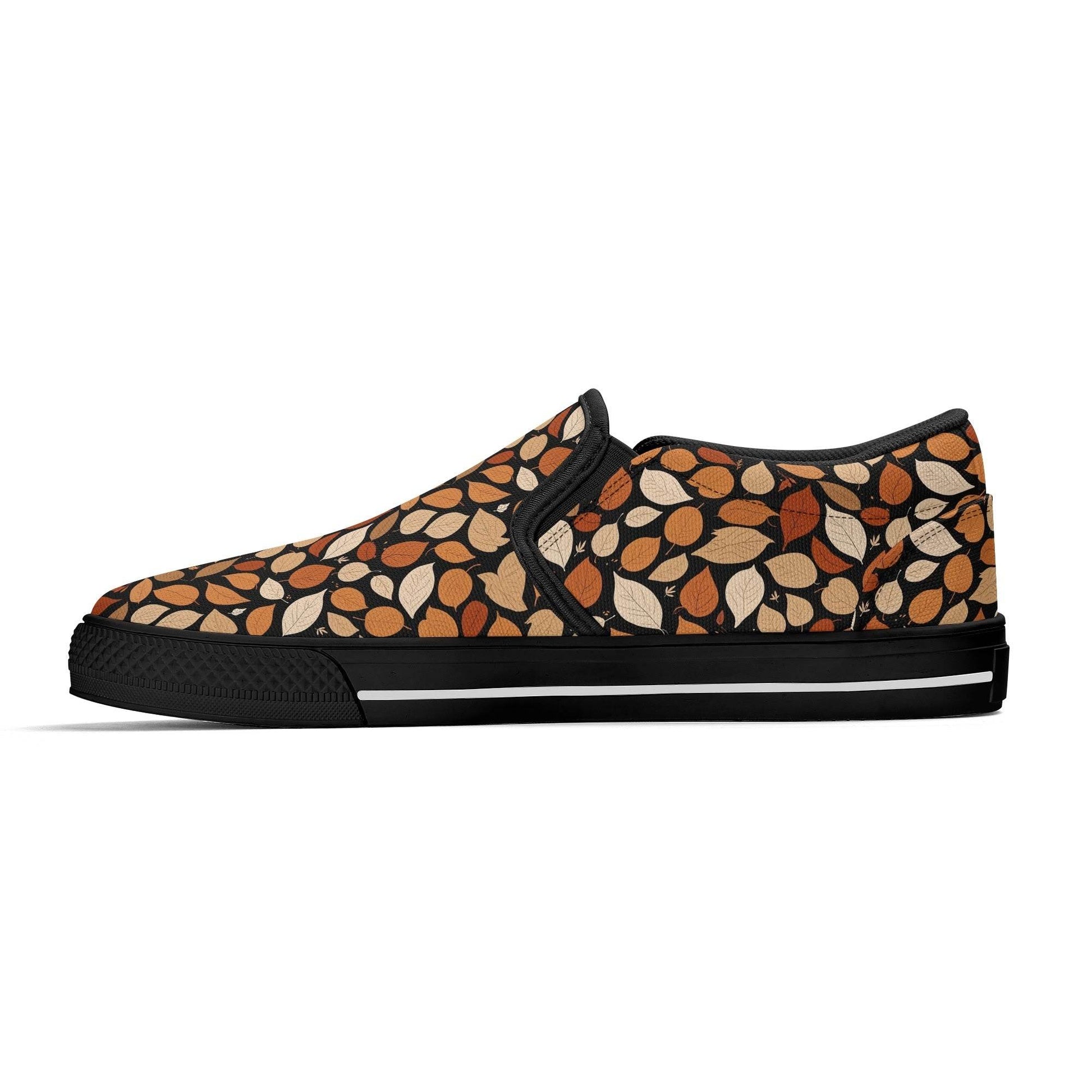 Women's Red Leaves Rubber Slip On Shoes - DeRose Seasonal