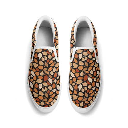 Women's Red Leaves Rubber Slip On Shoes - DeRose Seasonal