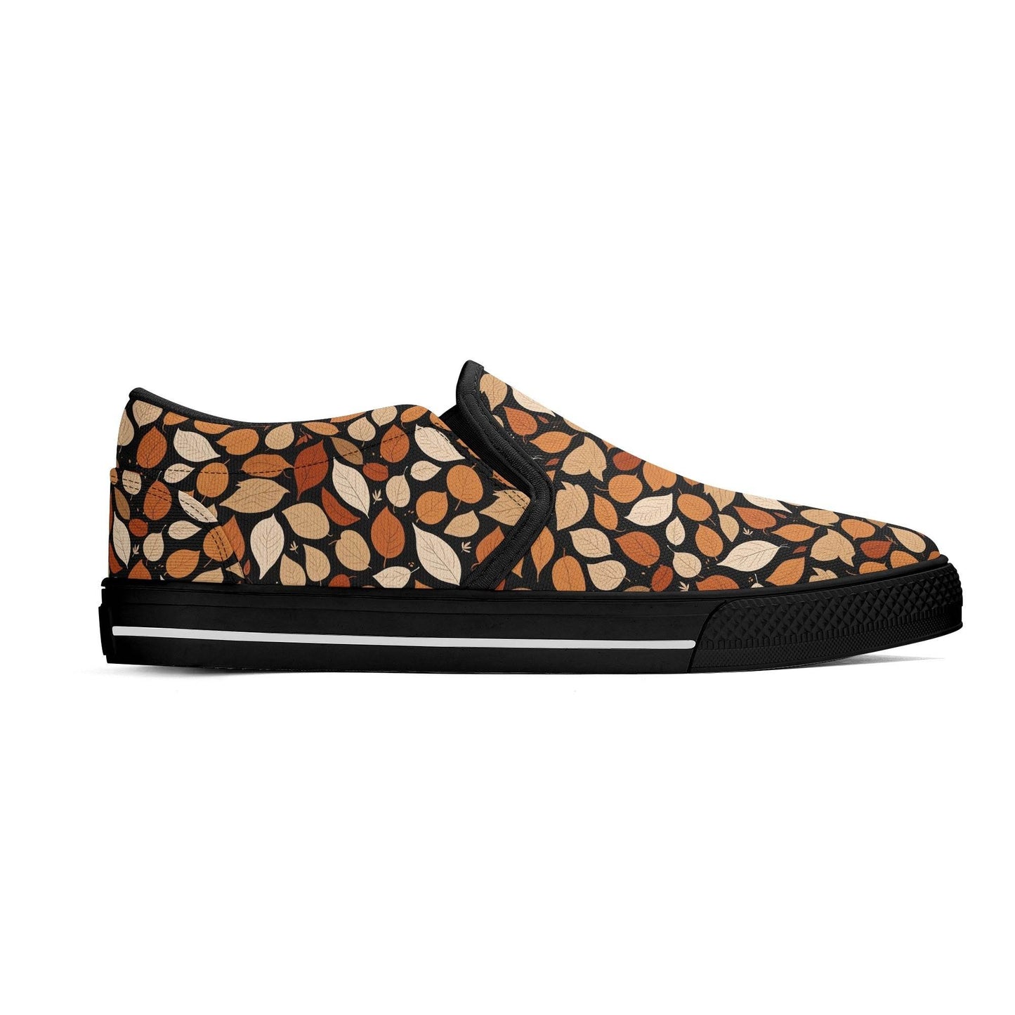 Women's Red Leaves Rubber Slip On Shoes - DeRose Seasonal