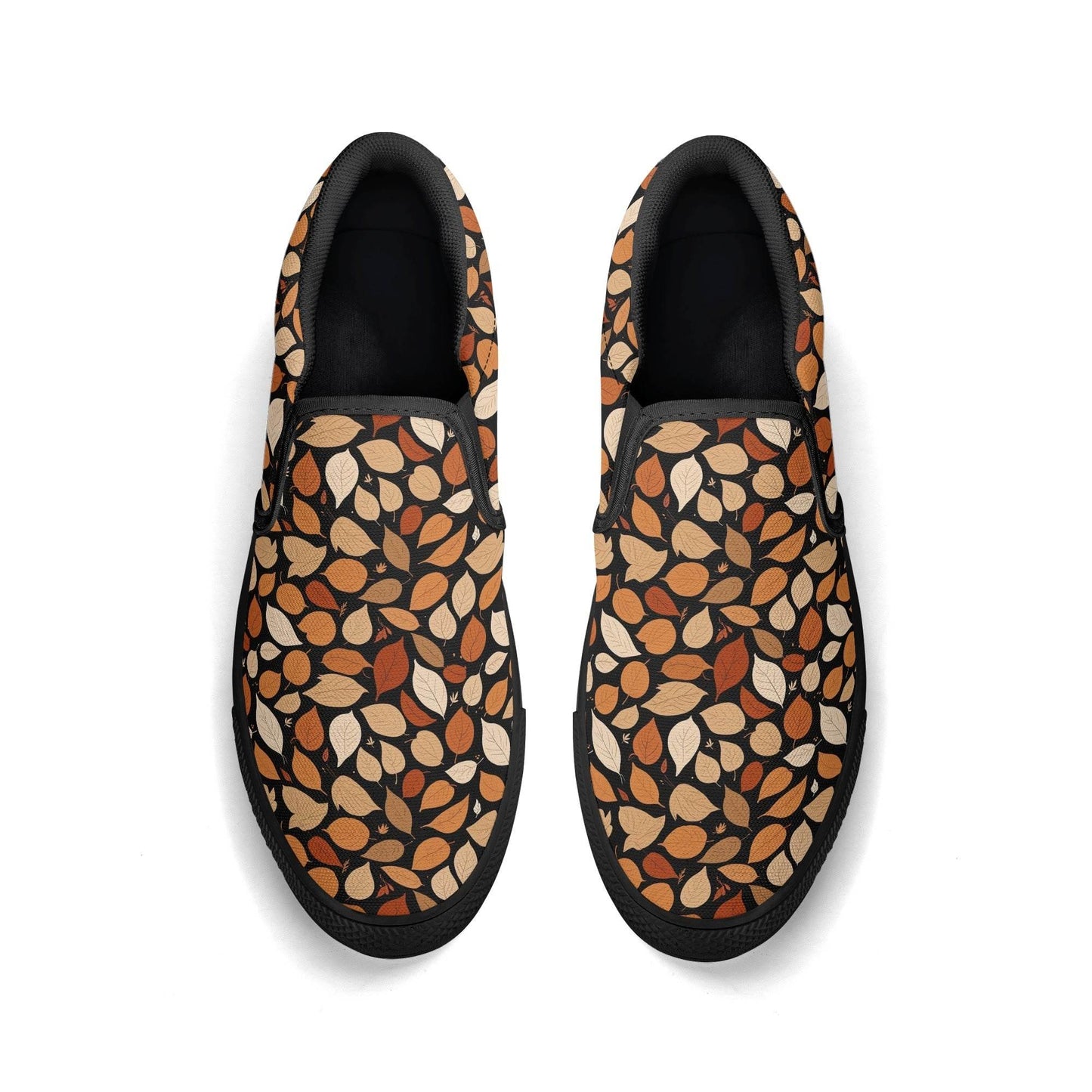 Women's Red Leaves Rubber Slip On Shoes - DeRose Seasonal