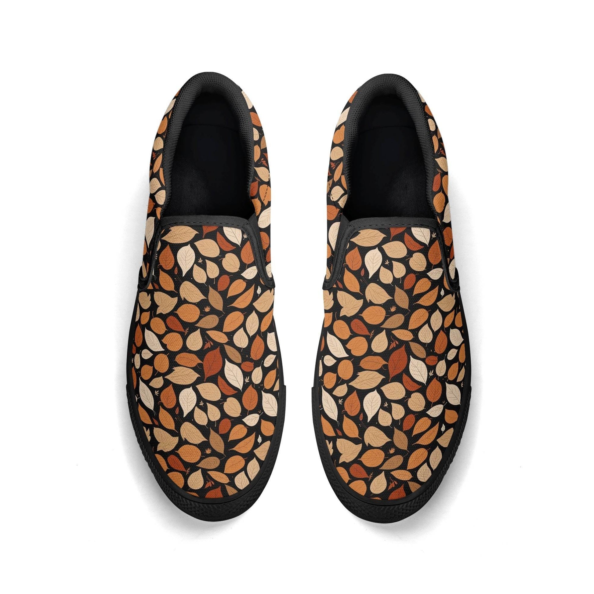 Women's Red Leaves Rubber Slip On Shoes - DeRose Seasonal