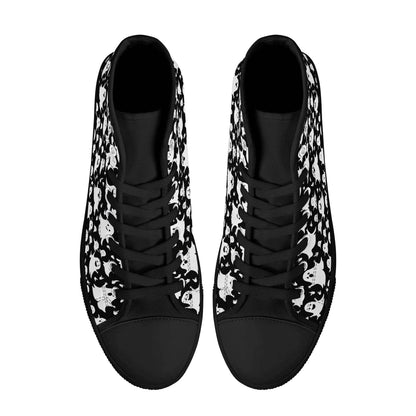 Women's Rubber High Spooky Ghost Canvas Shoes - DeRose Seasonal
