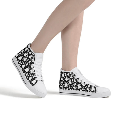Women's Rubber High Spooky Ghost Canvas Shoes - DeRose Seasonal