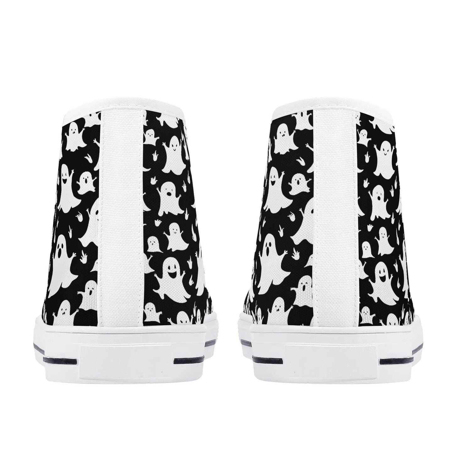 Women's Rubber High Spooky Ghost Canvas Shoes - DeRose Seasonal