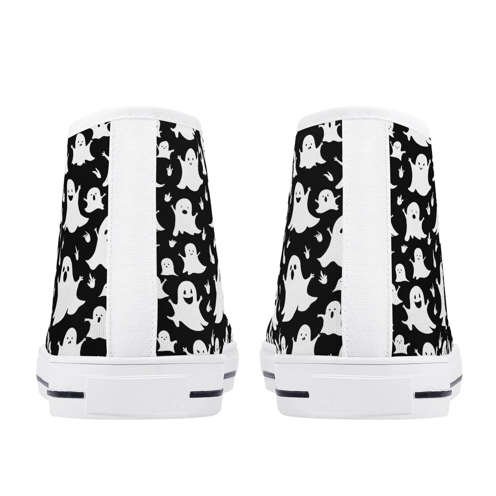 Women's Rubber High Spooky Ghost Canvas Shoes - DeRose Seasonal