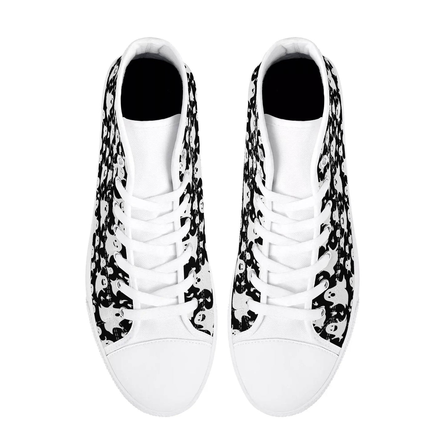 Women's Rubber High Spooky Ghost Canvas Shoes - DeRose Seasonal