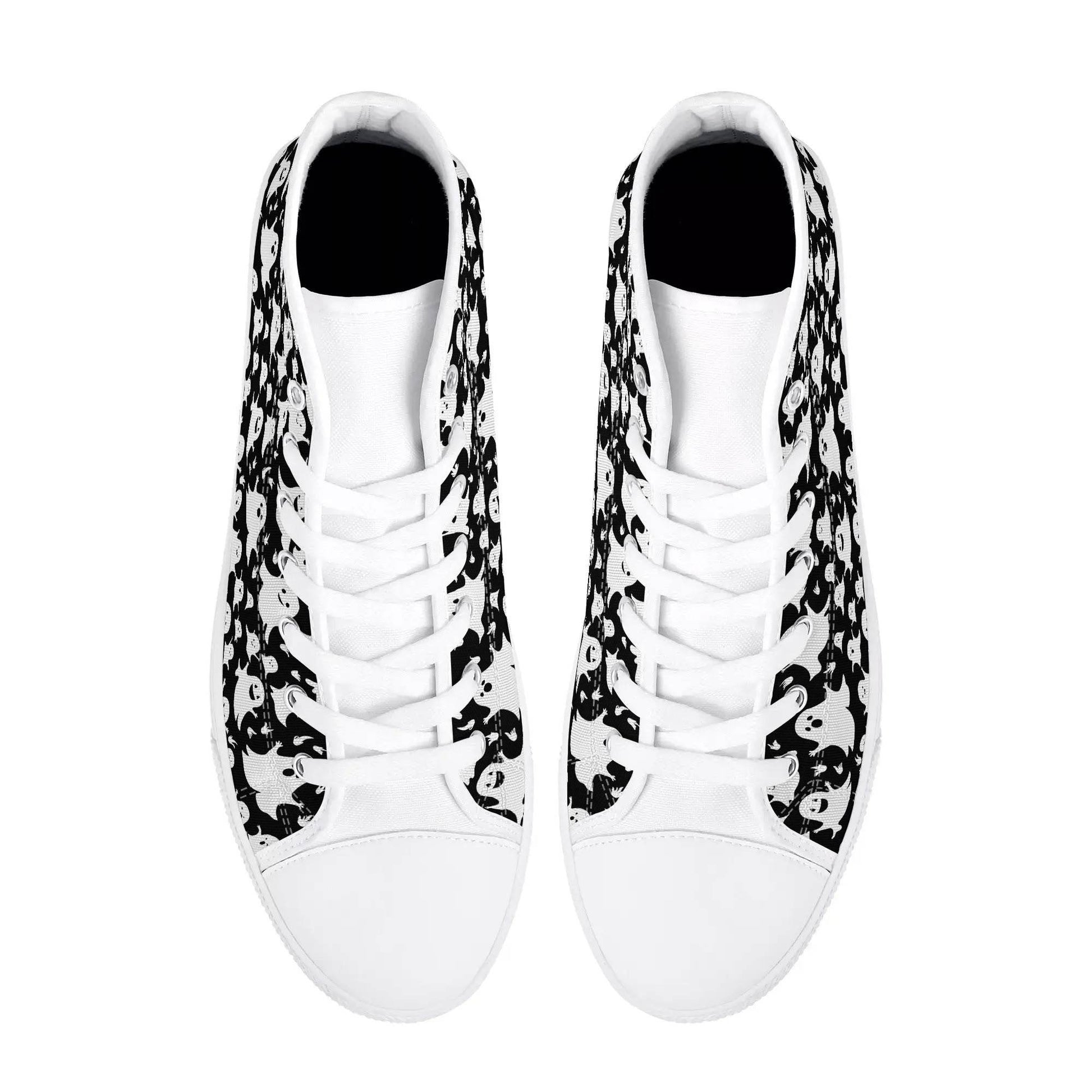 Women's Rubber High Spooky Ghost Canvas Shoes - DeRose Seasonal