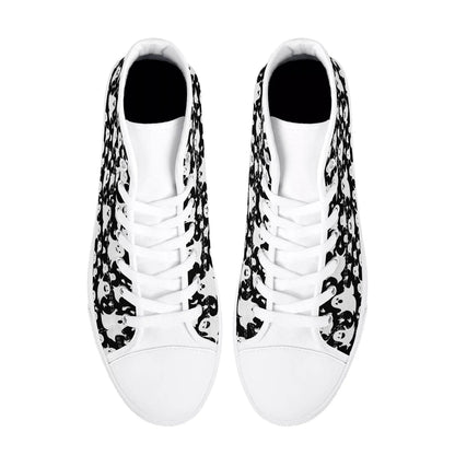 Women's Rubber High Spooky Ghost Canvas Shoes - DeRose Seasonal