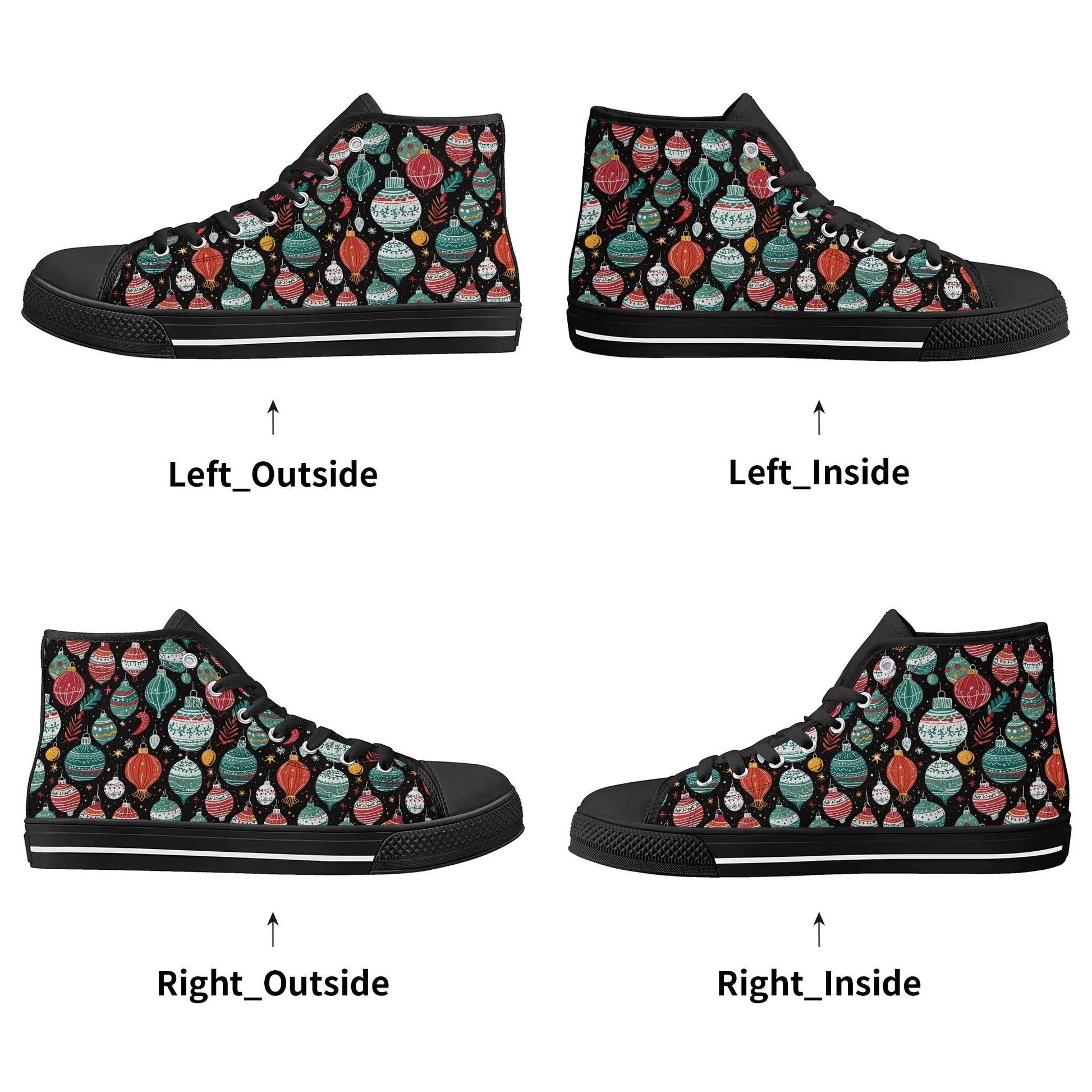 Women's Rubber High Top Big Ornament Canvas Shoes - DeRose Seasonal