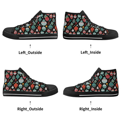 Women's Rubber High Top Big Ornament Canvas Shoes - DeRose Seasonal