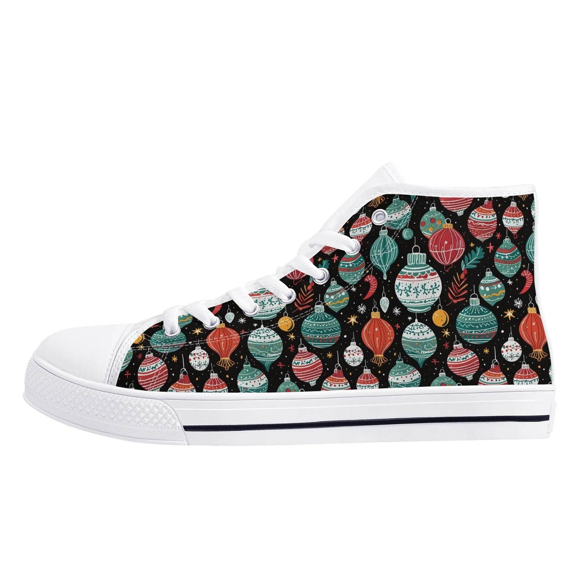 Women's Rubber High Top Big Ornament Canvas Shoes - DeRose Seasonal