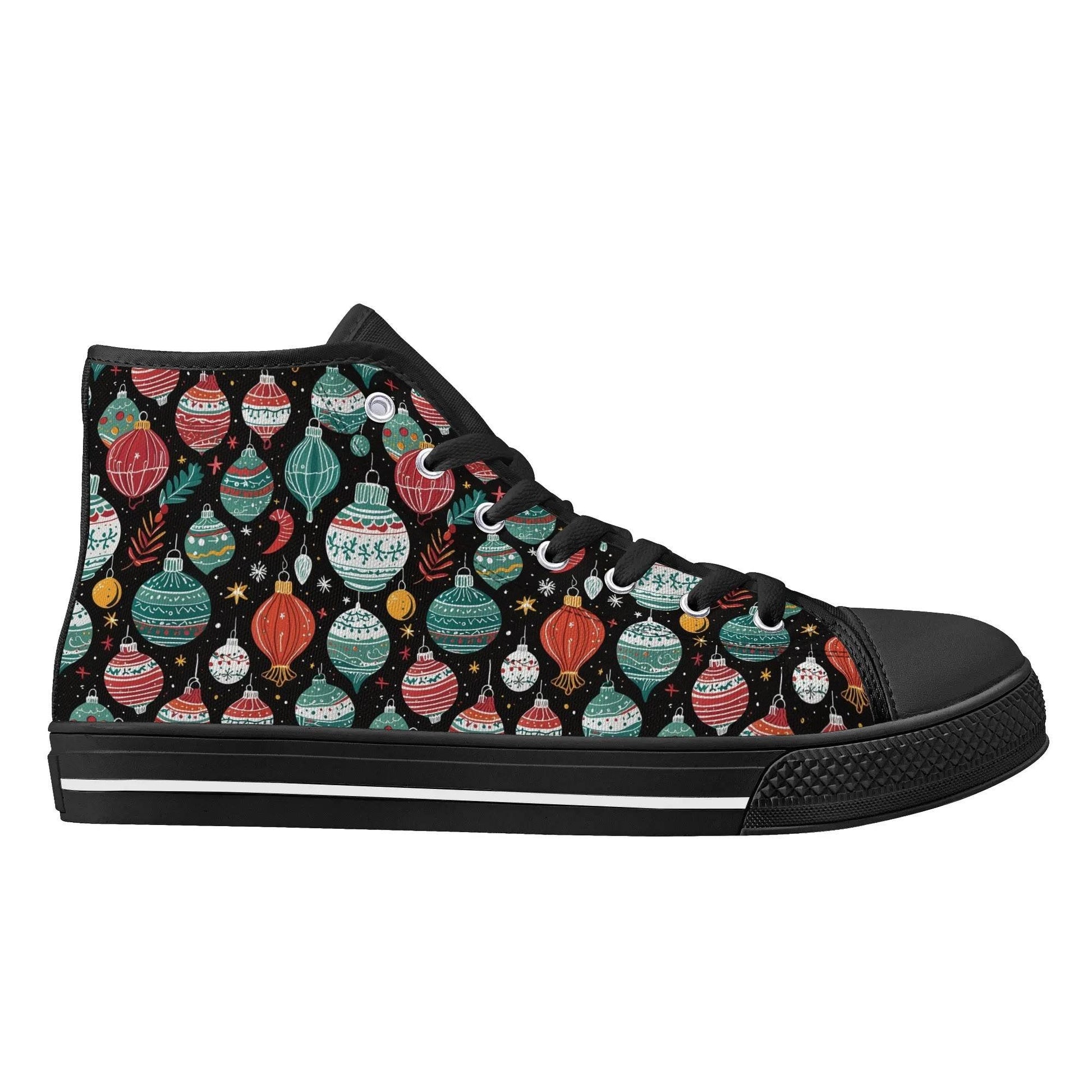 Women's Rubber High Top Big Ornament Canvas Shoes - DeRose Seasonal