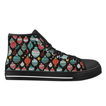 Women's Rubber High Top Big Ornament Canvas Shoes - DeRose Seasonal