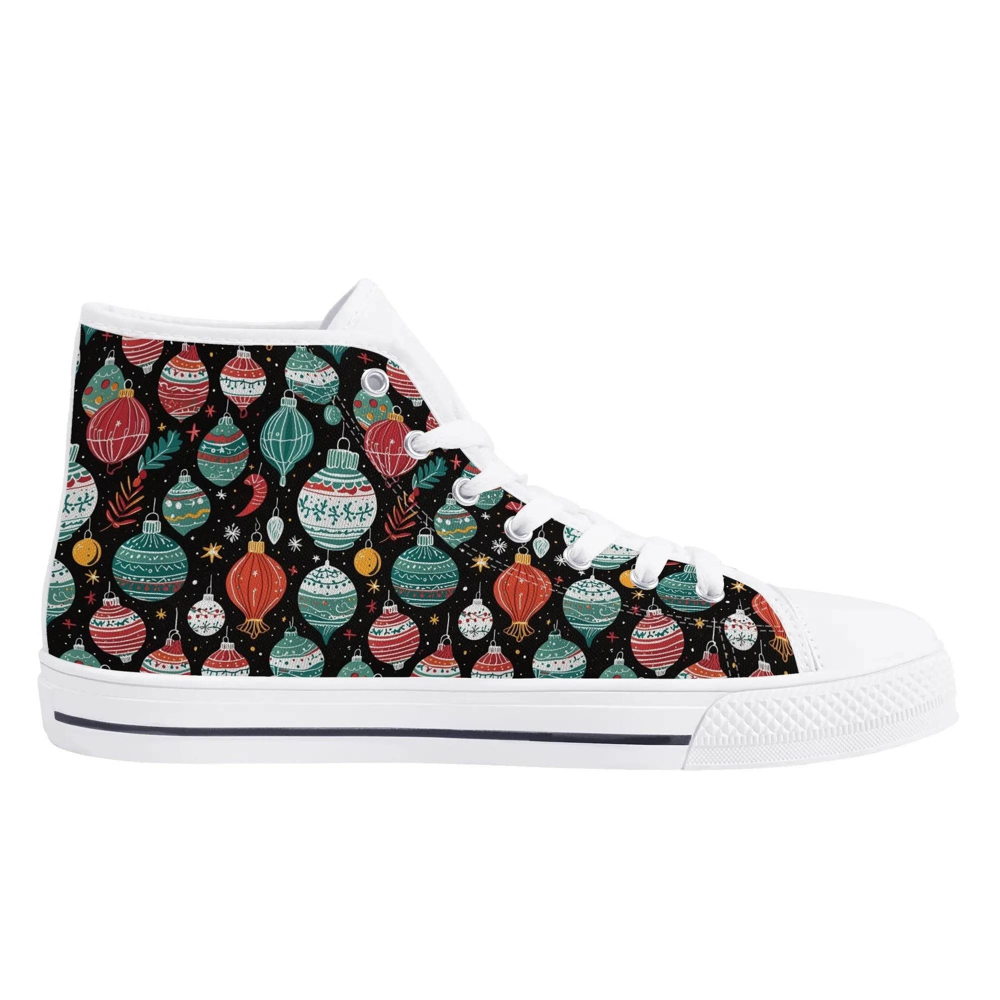 Women's Rubber High Top Big Ornament Canvas Shoes - DeRose Seasonal