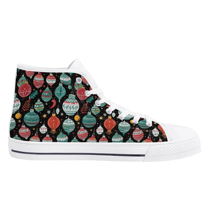 Women's Rubber High Top Big Ornament Canvas Shoes - DeRose Seasonal