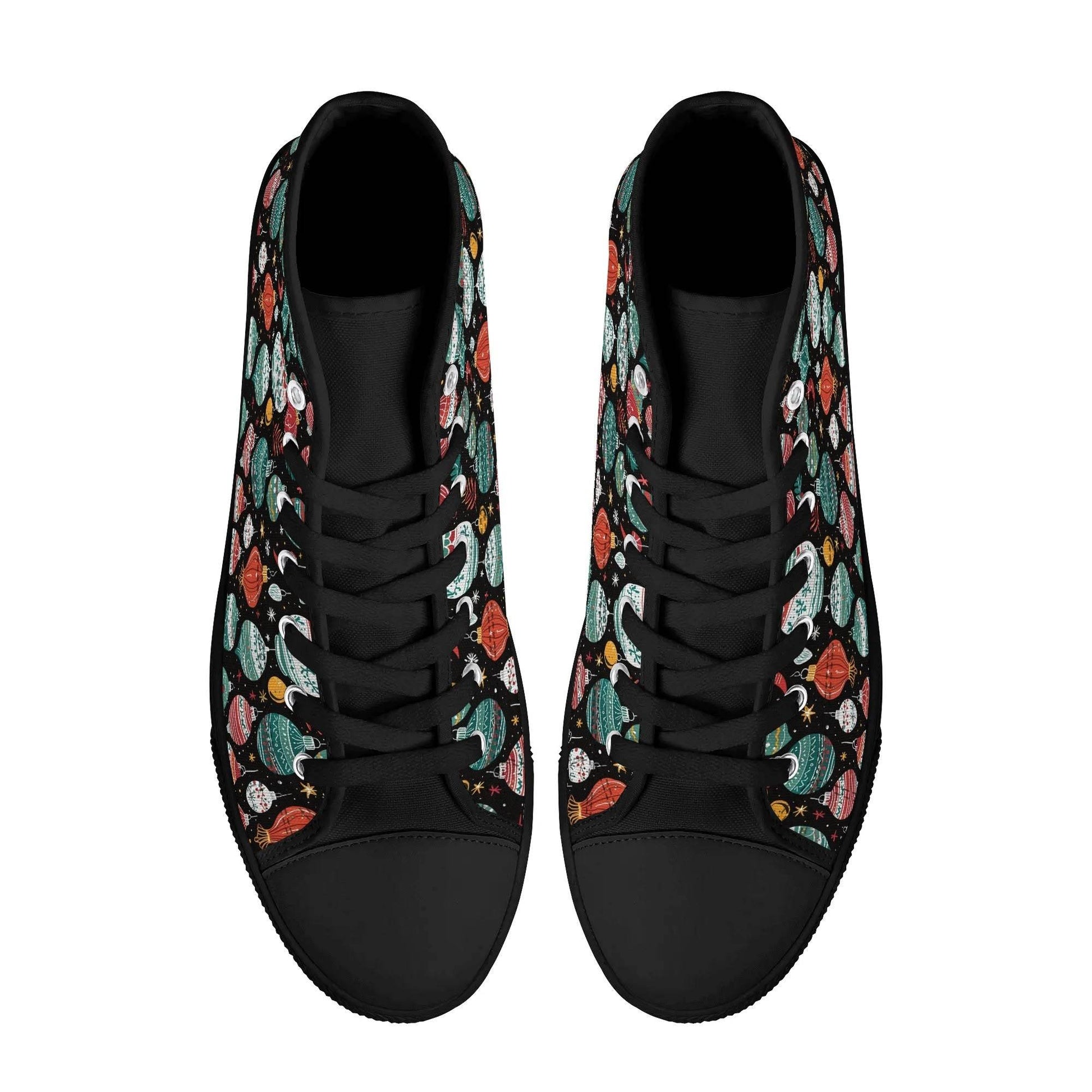 Women's Rubber High Top Big Ornament Canvas Shoes - DeRose Seasonal